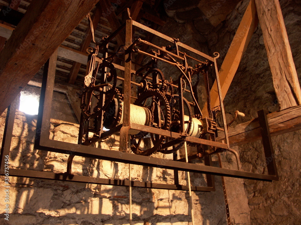 シオン城のロープを巻き上げる機械