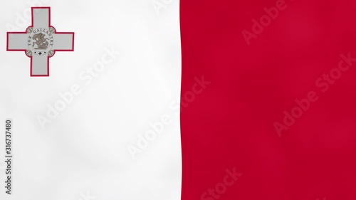 Maltese Flag of Malta isolated alpha channel and luma matte