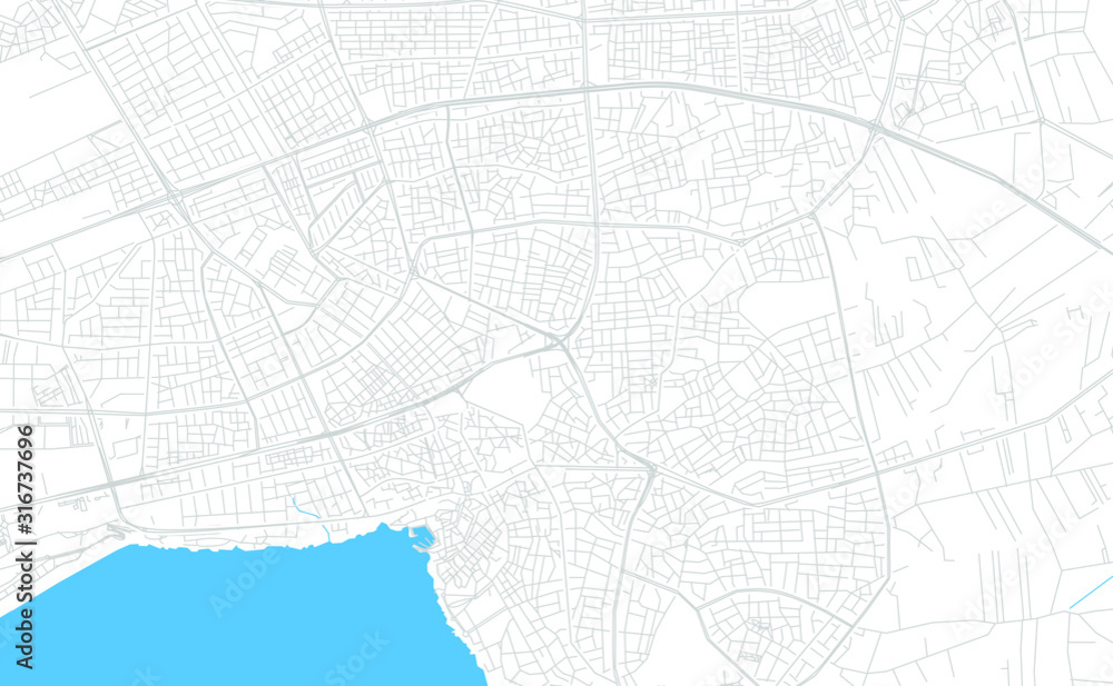 Fototapeta premium Mapa wektor jasny Antalya, Turcja
