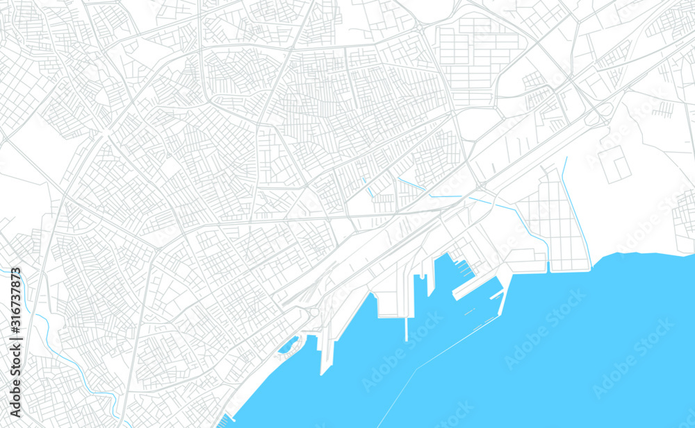 Fototapeta premium Mersin, Turkey bright vector map