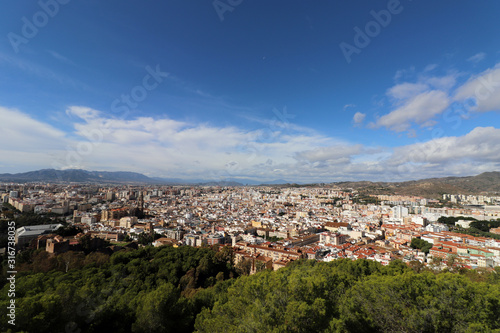 View over the city of Malaga in Spain