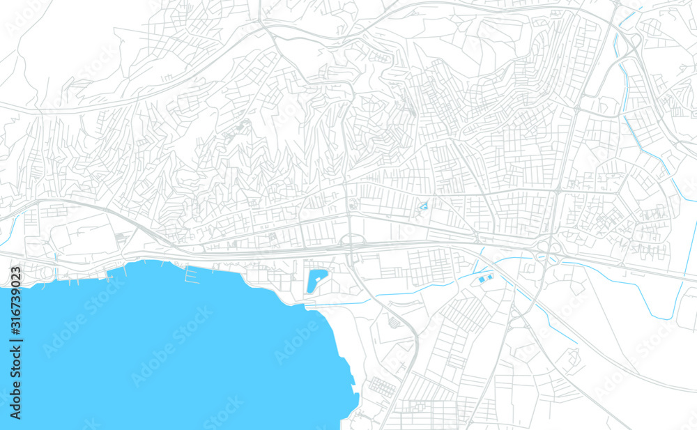 Fototapeta premium Izmit, Turkey bright vector map