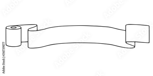 Unwound roll of toilet paper with place for text. Vector illustration