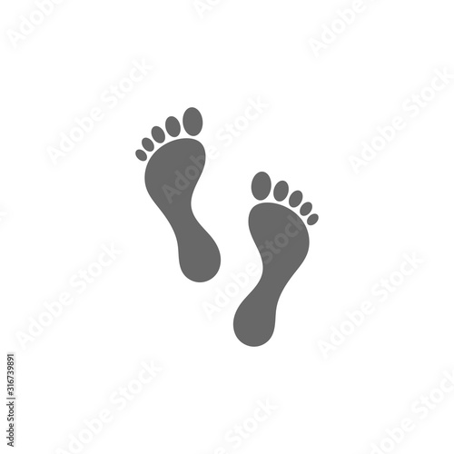 Footprint path vector isolated on white background. Human footprints icon vector isolated on white background © nice17