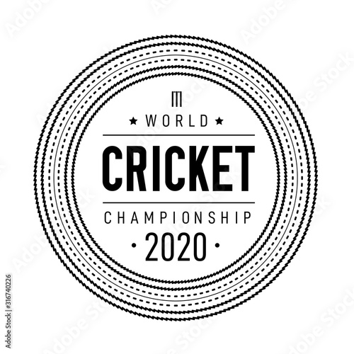 Cricket ball lacing texture. Vector sign on white