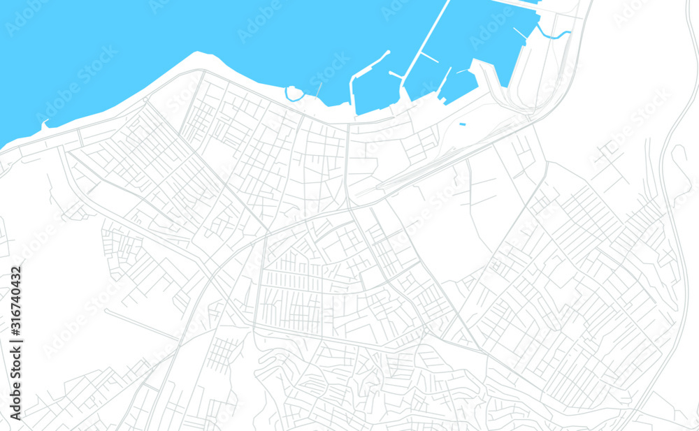 Iskenderun, Turkey bright vector map