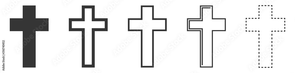 Set of Christian Cross vector icons isolated. Set of Christian Cross vector icons isolated.