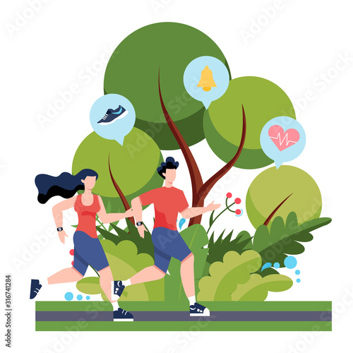 Fitness running or jogging concept. Idea of healthy and active lifestyle.