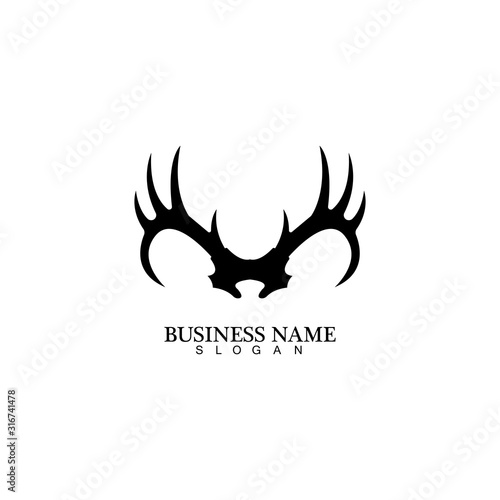 Deer Antlers Logo Template Illustration Design.