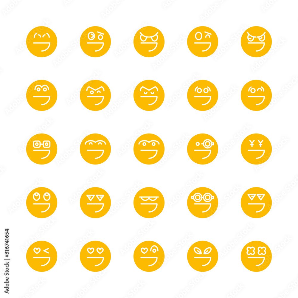 yellow emoticon, emoji circle face set yellow emoticon, emoji circle face set