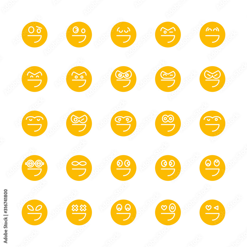 yellow emoticon, emoji circle face set yellow emoticon, emoji circle face set