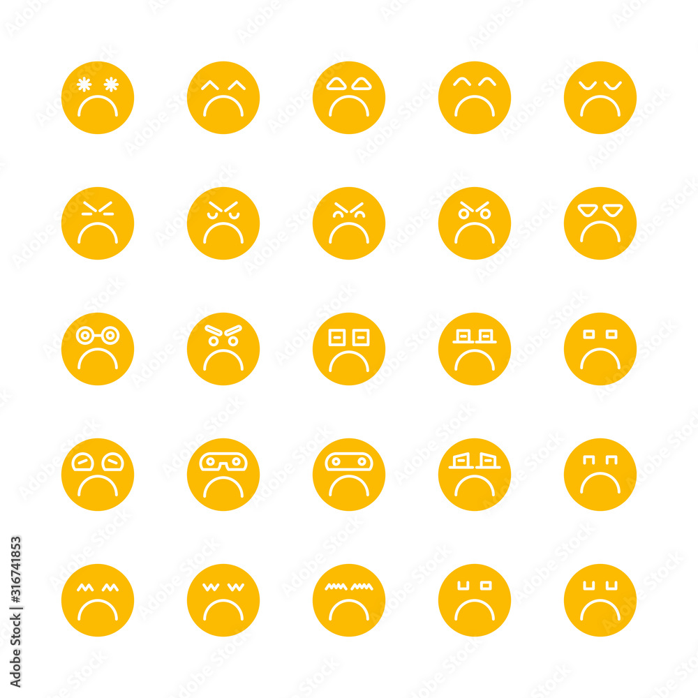 yellow emoticon, emoji circle face set yellow emoticon, emoji circle face set