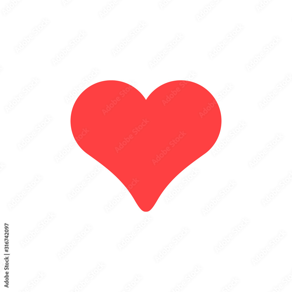 Heart glyph icon and romance element