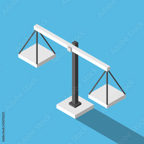 Isometric empty scales, balance