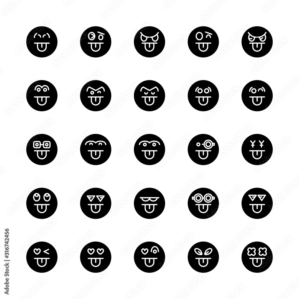 emoticon, emoji circle face set emoticon, emoji circle face set