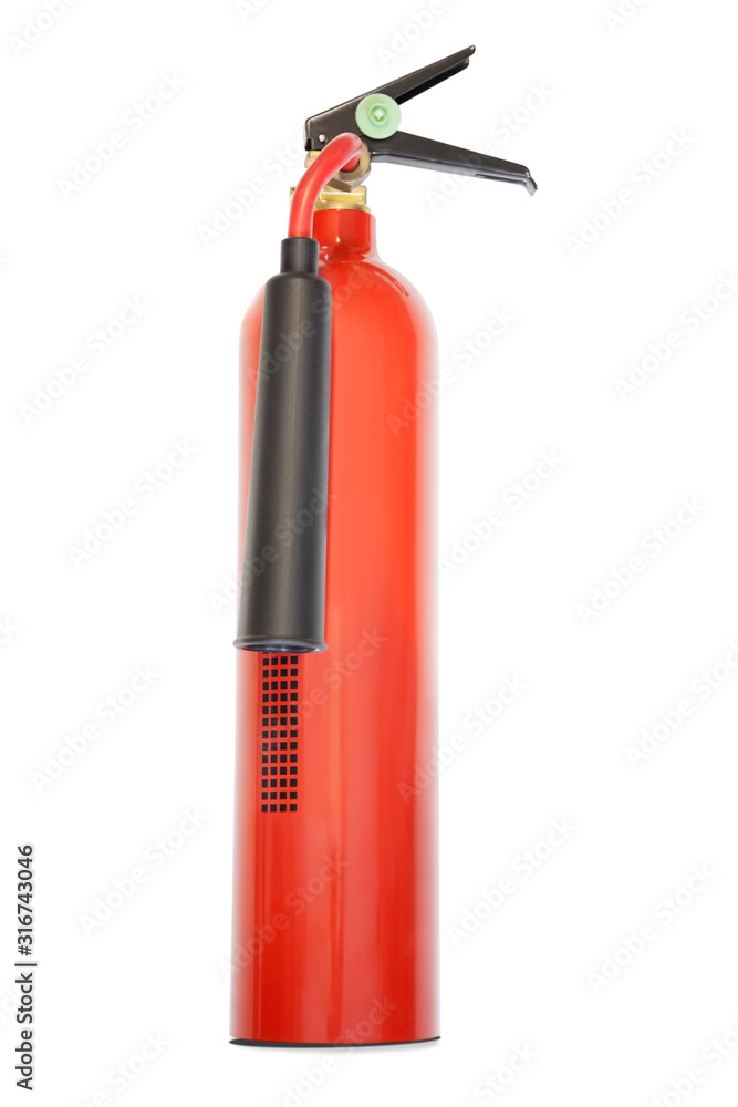 Fire extinguisher against white background Fire extinguisher against white background