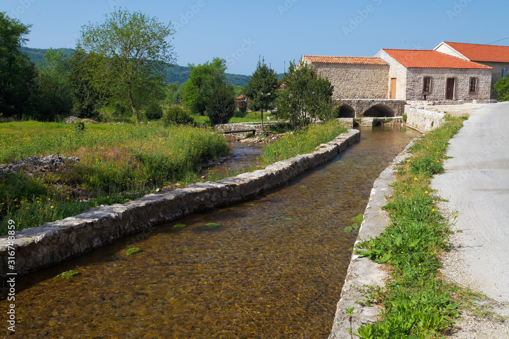 Ljuta River in village, Konavle, Dubrovnik region, Croatia