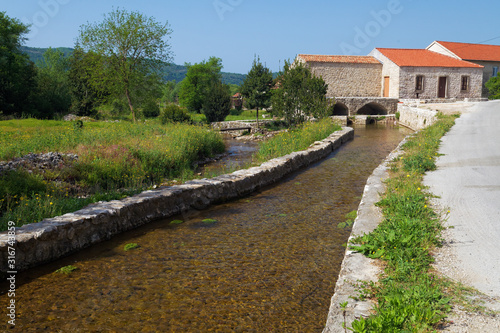 Ljuta River in village  Konavle  Dubrovnik region  Croatia