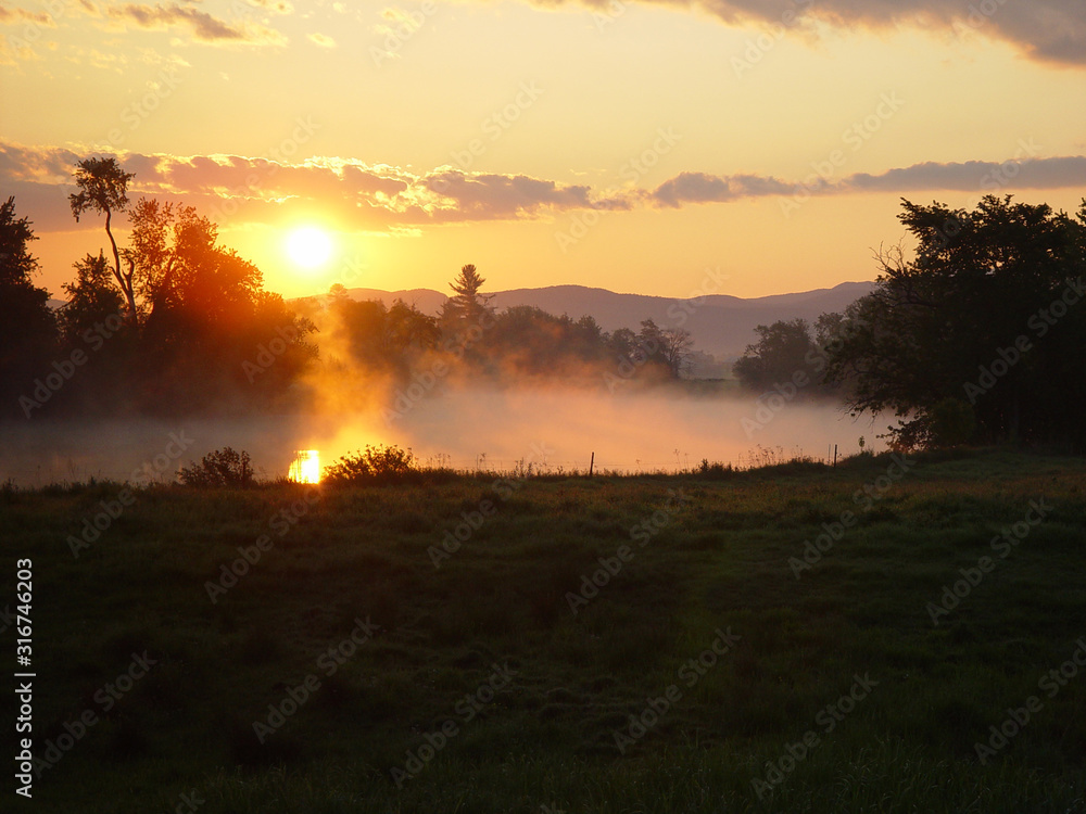 Sunrise in early June in Vermont