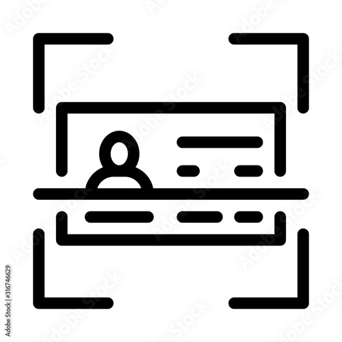 Document Scanning Icon Vector. Outline Document Scanning Sign. Isolated Contour Symbol Illustration