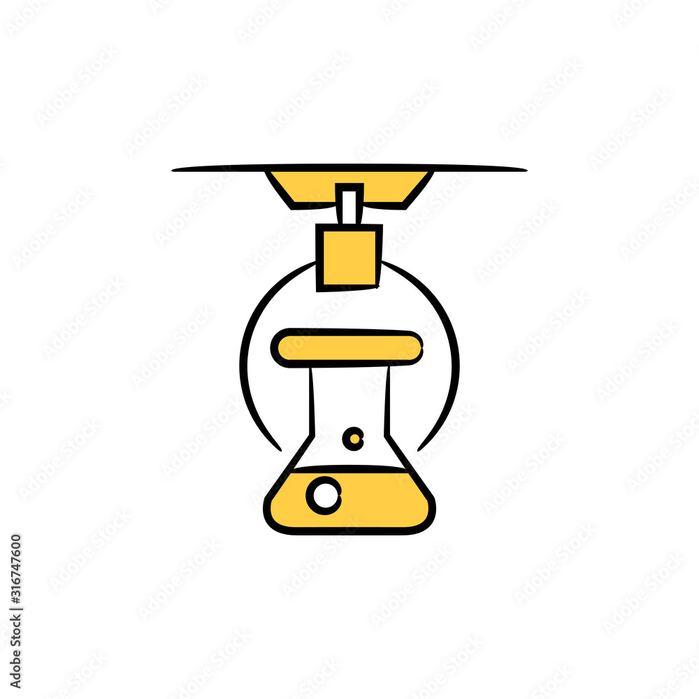 Obraz premium robot picking lab flask icon