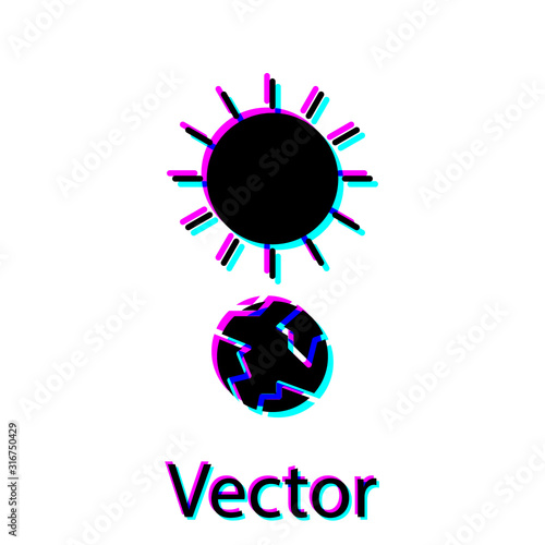 Black Solstice icon isolated on white background. Vector Illustration