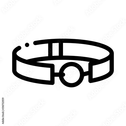 Ball Gag Sex Toy Icon Vector. Outline Ball Gag Sex Toy Sign. Isolated Contour Symbol Illustration