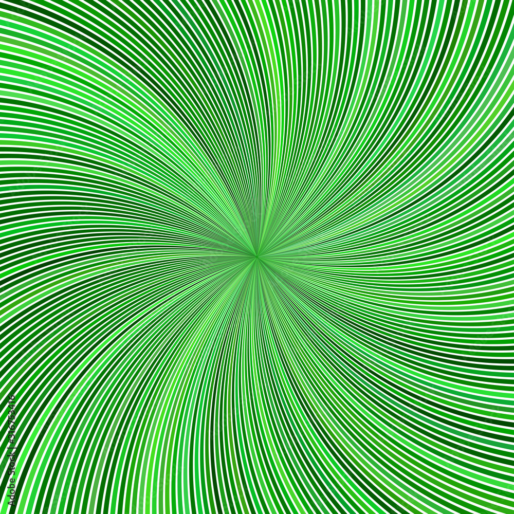 Fototapeta premium Green abstract hypnotic spiral ray stripe background - vector graphic design
