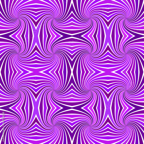 Purple seamless abstract psychedelic spiral stripe pattern background - vector curved ray burst illustration