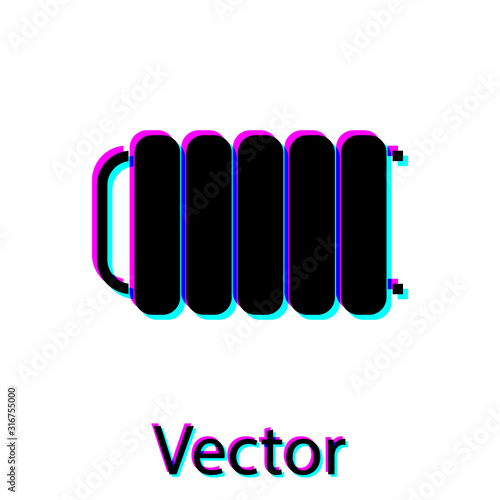 Black Heating radiator icon isolated on white background. Vector Illustration