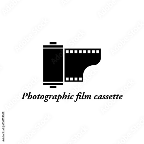 photofraphic film cassette icon vector - illustration