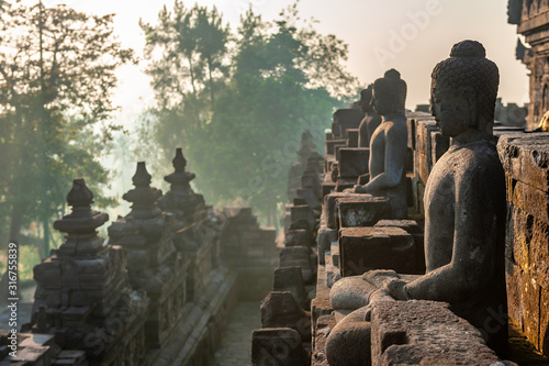 Vászonkép Borobudur temple at sunrise, Java, Indonesia