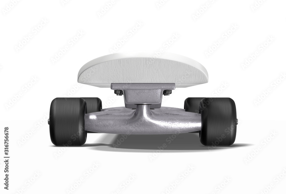 Skateboard on a white background. 3d rendering Skateboard on a white background. 3d rendering