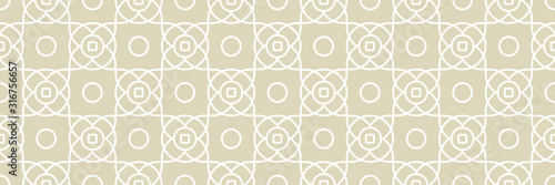 Geometric seamless round pattern. White design on long olive green background