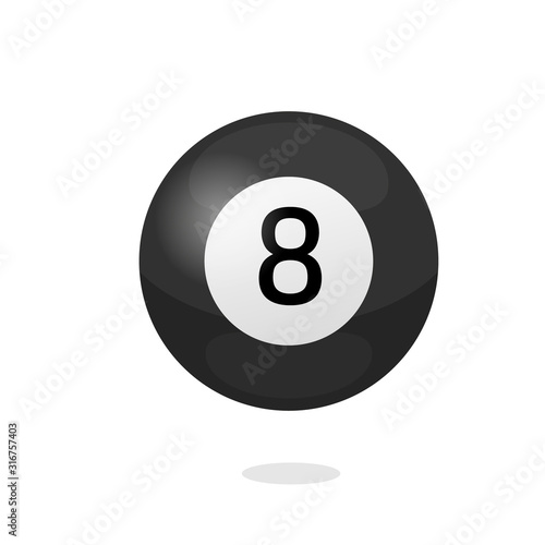 Magic ball number 8 icon. Clipart image isolated on white background