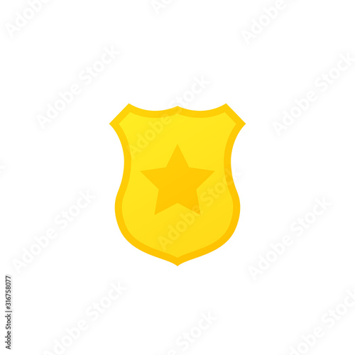 Blank police badge icon. Clipart image isolated on white background