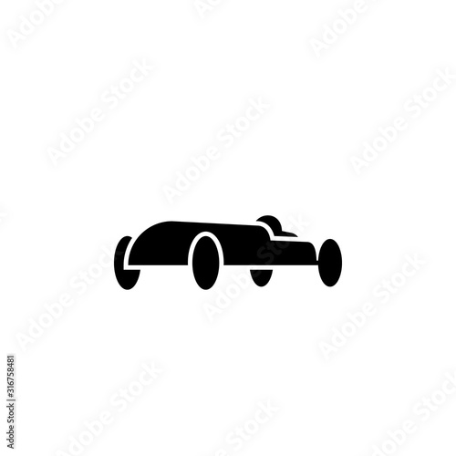 Soap box car silhouette icon. Clipart image isolated on white background