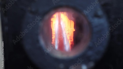 gas burner in an industrial boiler