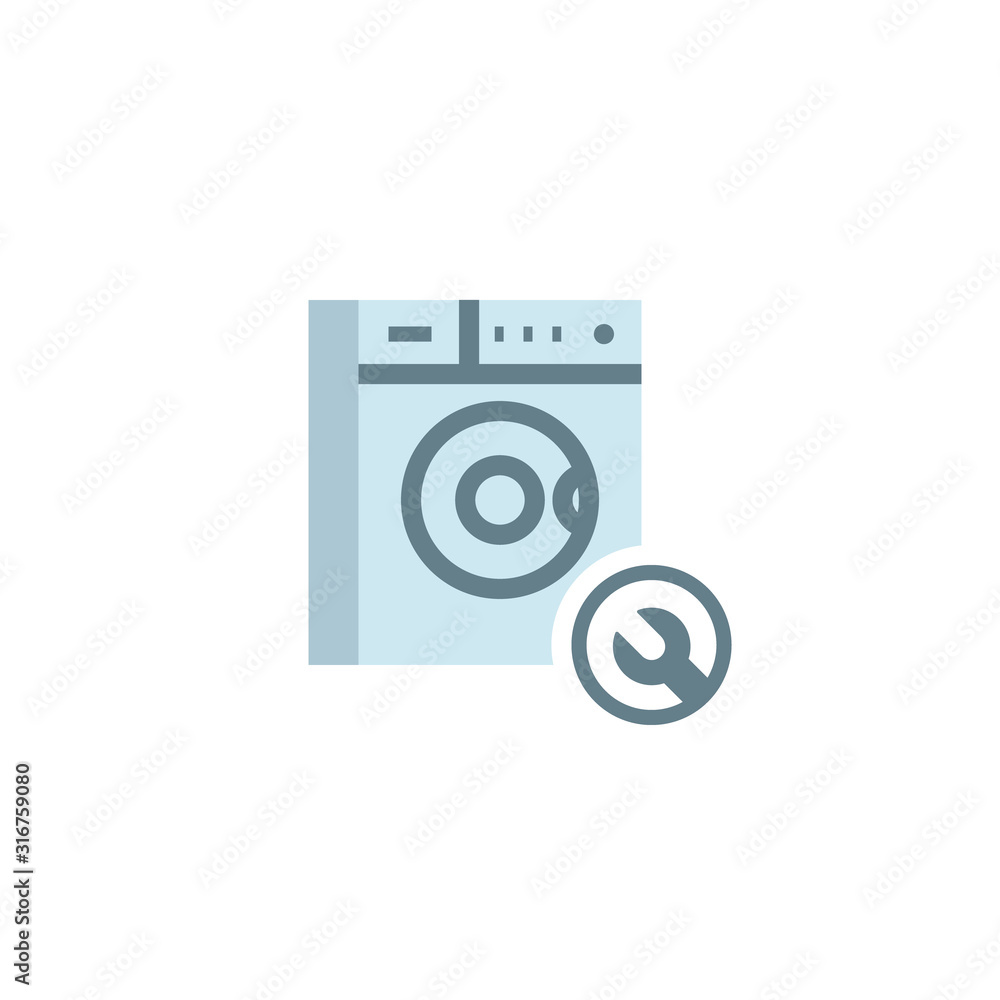 Broken washing machine icon. Clipart image isolated on white background Broken washing machine icon. Clipart image isolated on white background