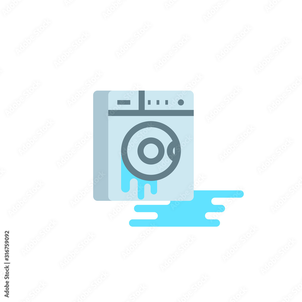 Broken washing machine clipart. Clipart image isolated on white