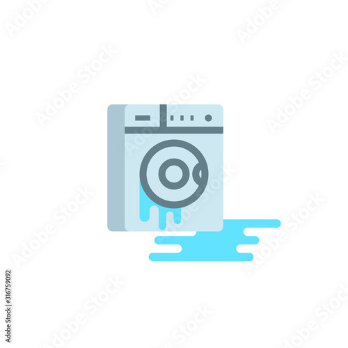 Broken washing machine clipart. Clipart image isolated on white background
