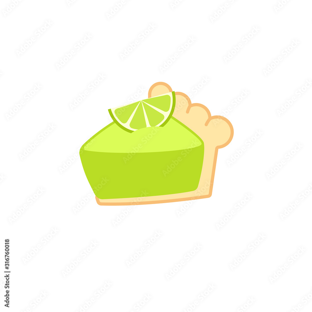 Key lime pie icon. Clipart image isolated on white background Stock