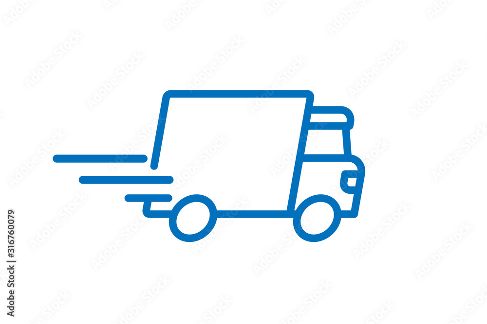 Fast shipping delivery truck flat vector icon for apps and websites Fast shipping delivery truck flat vector icon for apps and websites
