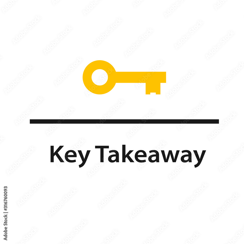Key Takeaway design. Clipart image isolated on white background