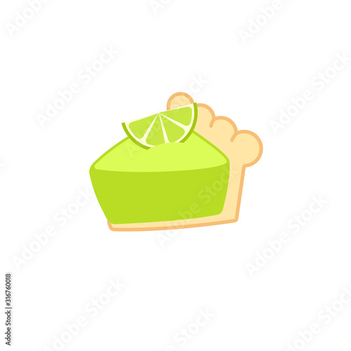 Key lime pie icon. Clipart image isolated on white background