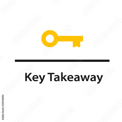 Key Takeaway design. Clipart image isolated on white background