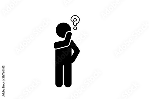 Person thinking about a question icon