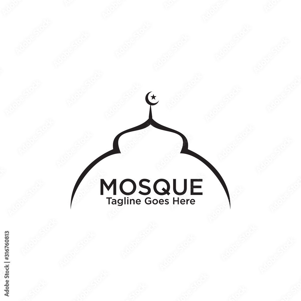 Fototapeta premium Mosque building icon logo design vector template