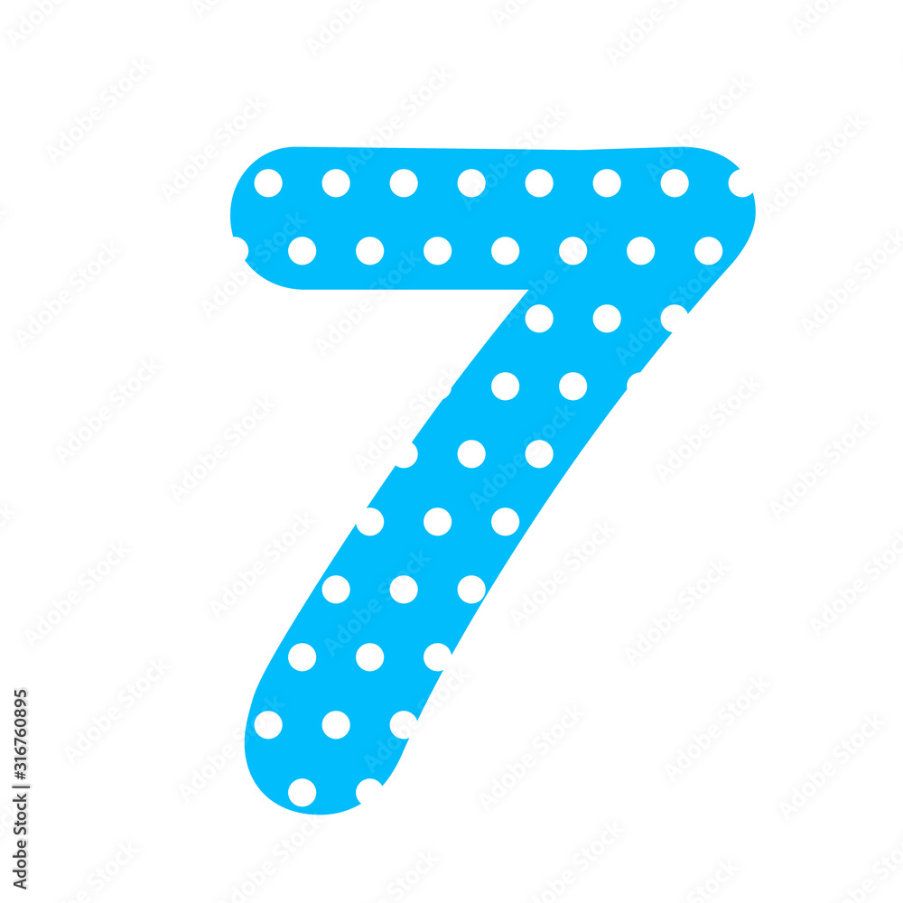 Polka dot number 7. Clipart image isolated on white background Polka dot number 7. Clipart image isolated on white background