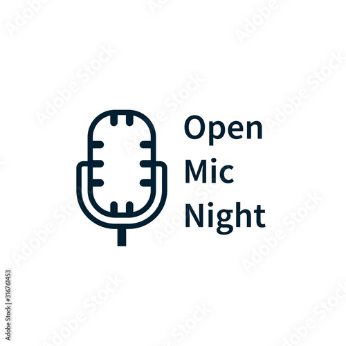 Open mic night poster. Clipart image isolated on white background